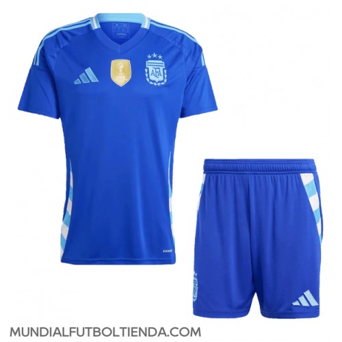 Camiseta Argentina Segunda Equipación Replica Copa America 2024 para niños mangas cortas (+ Pantalones cortos)